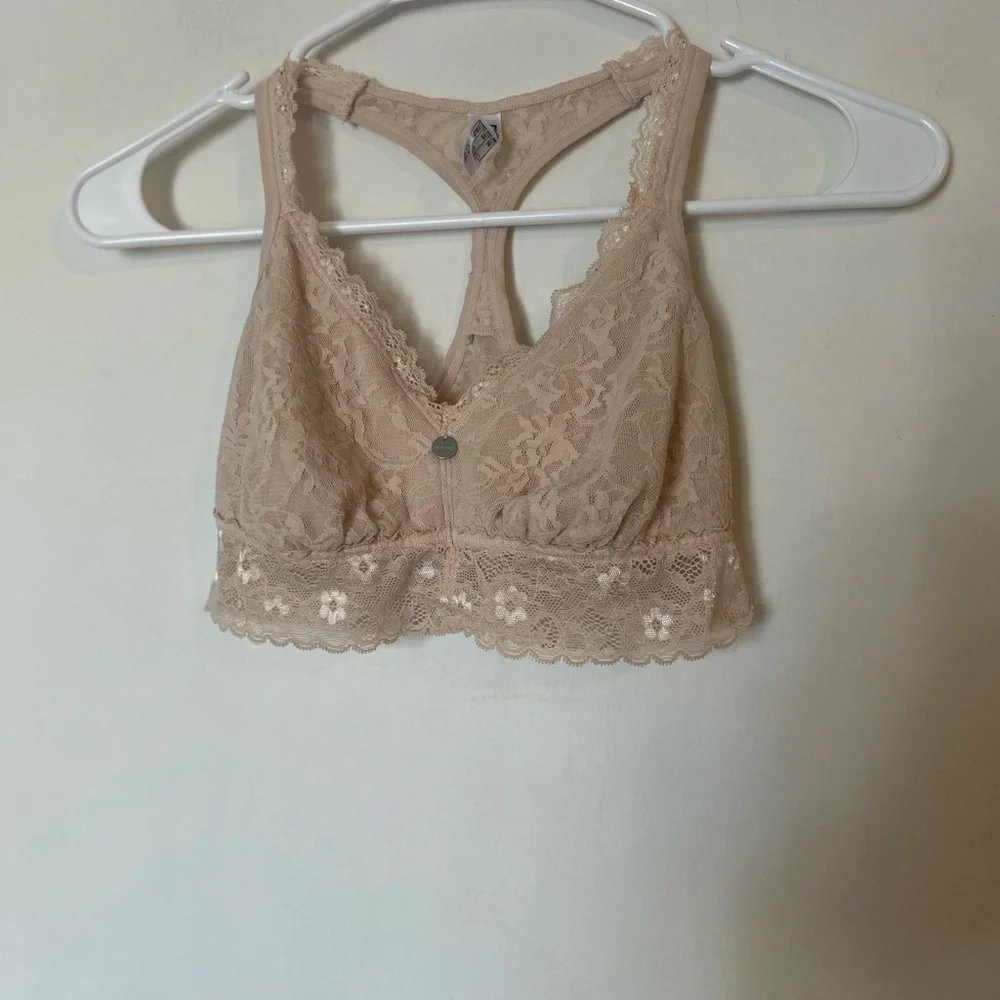 DKNY Large Lace Bralette in Tan